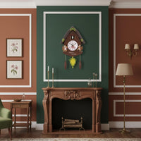 Retro Design Cuckoo Clock Operated Wooden Cuckoo Wall Clock Traditional Home Decor for Kids, Children's Bedroom, Living Room