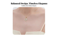 S925 Silver Jade Necklace Spiritual Gift Chinese Jade Donut Locket Necklace