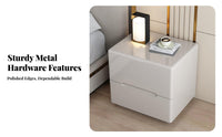 2-Drawer Bedside Table Modern Design Nightstand Stable long-lasting for Students