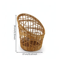 Woven Basket with Iron Frame Rustic for Entryway