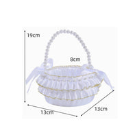 Wedding Flower Girl Basket Elegant Design Event Decoration Cute Bowknot