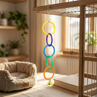 Bird Climbing Toy with Bells, Bird Climbing Rings for Parrot Cage Enrichment, Small Bird Toys and Medium Parrot Climbing