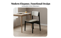 Nordic Design Upholstered Wooden Side Chair Light Luxury aesthetic Upholstered Wood Side Chair Ergonomic Backrest Kitchen Seat Non-Slip Foot Pads for Homeowners, Restaurant Owners, Interior Decorators, Dining Room