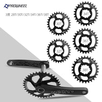 prowheel山地车中锁直装式单盘牙盘片32T34T36T38正负齿3度圆盘片
