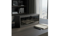 Carbon Fiber Pattern Watch Winder Cabinet 4 Slot Watch Winder with Glass Door Wooden Furniture Rotating for Bedroom