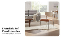 Upholstered Metal-Frame Chair Ergonomic Design Home Furniture Easy Assembly