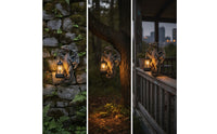 Dragon Sculpture with Lantern Gothic Outdoor Wall Lantern Antique-Style
