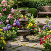 Solar Lighted Planter Rustic Charm Antique Bronze Planter Weather-Resistant