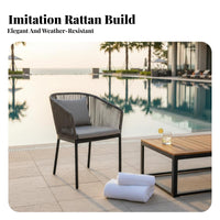 4 Pieces 4-Piece Woven Sofa Set Weather-Resistant 4-Piece Seating Arrangement Water Thick pads for Patio, waterside
