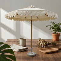Round Patio Umbrella Double-Layer Patio Umbrella Eggshell