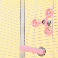 Budgie Toy Rotating Windmill, Suction Cup PLA Material Cockatiel Toy, Lovebird Toy and Gnaw Toy for Parrot Enrichment Bird Accessory Decor