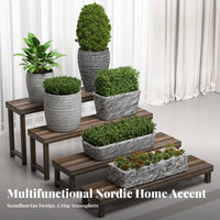 Indoor/Outdoor Use Tiered Plant Stand Long-Lasting Slatted Wooden Bench Sturdy Garden Furniture Moisture-Proof for Gardeners, Homeowners, Balcony, Outdoors, Living Room, Bedroom