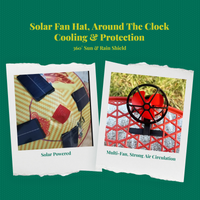 Solar Fan Hat, Wide Brim, Waterproof, Outdoor Cooling