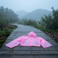Waterproof Hooded Rain Poncho with Snap Buttons Lightweight Disposable Raincoat with Sleeves Translucent Rain Poncho with Hood One-Size for Commuting