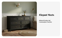 Vintage Design 6-Drawer chest of drawers Multi-Functional Storage Furniture Carved Leg features Chest of Drawers Sturdy Construction for Homeowners, Renters, Adults, Bedroom, Entryway, Hallway, Living Room