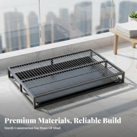 Dog Potty Tray with Grate Keeps Paws Dry Indoor Puppy Training Toilet Indoor Pee Pad Holder Anti-Spray Design for Busy Owners