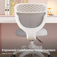 Rolling Student Chair Breathable Backrest Armless Roller Seat Support