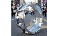 Snare Drum with Drumsticks Silver Marching Snare Drum with Strap Transparent Skin Percussion Instrument for Drummers