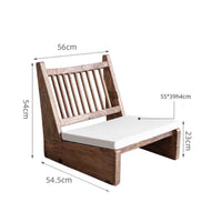 Floor Chair with Back Support Rustic Low Lounge Chair Reclined Seat for Reading Corner