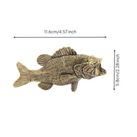 Bass Figurine Brass Fishes Figurine Miniature Fishes Sculpture for Desk