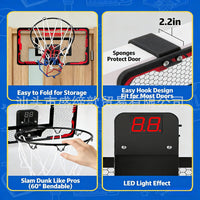 Kids Outdoor Wall-mounted Basketball Hoop with Slam Dunk