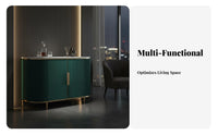 Minimalist Design Fluted Door Credenza Marble Pattern Top Storage Cabinet Multi-Purpose Sideboard Large Capacity for designdiscerning Individuals, Apartment Dwellers, Interior Designers, Entryway, Living Room, Hallway, Bedroom