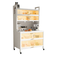 Kitchen Storage Rack Multi-functional Floor-standing Multi-layer Microwave Oven Pot Pan Storage Cabinet Simple Bookshelf