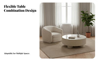 2 Pieces Round Nesting Table Set Creamy Aesthetic Drum Coffee Table Set Light Luxury design Minimalist Design for Small Spaces