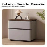 Two-Drawer Night Cabinet Sturdy Structure Bedside Table Wear-Resistant Finish