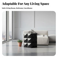 Distressed Cube Table Minimalist Aesthetic Tiered Side Table Easy Assembly