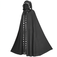 Hooded Cape Witch Cosplay Accessories, Halloween Cosplay Performance Cloak, Moon #variant:120-130cm
