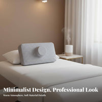 Anti-Collapse Beauty Bed Pillow Universal Rectangular Pillow with Neck Roll Ergonomic Design for Spa Professionals