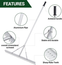 Lightweight Aluminum Detachable Garden Rake for Lawns and Lakes