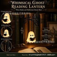 Ghost Bookshelf Lantern Halloween Decorative Night Light