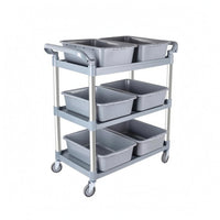 3-Tier Utility Cart Metal Frame Three-Tier Trolley Side Handles