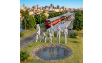 5 Pieces Assorted Poses HO Scale People Painted Resin Miniature Scene Figures for Model Railway