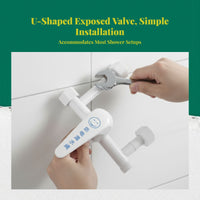 Temperature-Control Mixing Valve, Electric Water Heater Shower Faucet, Cold and Hot Water blender, Wall-Mounted U Bend, Universal for Bathroom