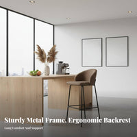 Bar Stool with spinerest Minimalist Design Counter Chair urban Look spine Support for Homeowners, Kitchen, Bistro