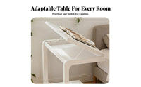 Rolling C-Shaped Side Table Mobile with casters Nightstand Easy Assembly