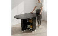 Multi-Functional Folding Dining Table with Wheels Movable Mobile Kitchen Table with Storage Sturdy Structure Household Furniture for Apartments