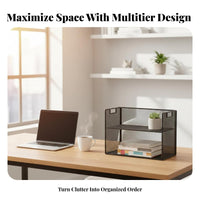 2-Tier Desk Riser Space-Saving 2-Tier Standing Rack Multi-Functional for Adults