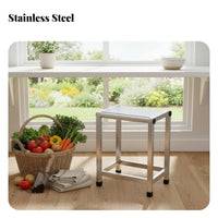 Slatted Metal Stool Waterproof Heavy-Duty Single Step Anti-Slip for Adults, Kids