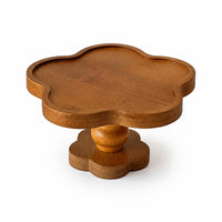 Wooden Pedestal Tray French-Inspired Home Decor Smooth Finished Surface