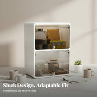 Cup Display Box with Drawers Compact Size Desktop Storage Cabinet for Tea Lovers
