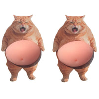 Cute Cat Sticker Die-Cut Cat Stickers 3D Belly Cartoon Animal Decals Funny for Laptop