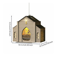 Church-Shaped Bird Feeder Peaked Roof Outdoor Decor Weatherproof
