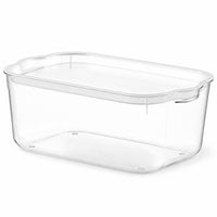 Storage Bin with Lid Transparent Plastic Box with Lid Lidded Organizer Box Slimline Transparent Storage Container Stackable