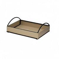 Rectangular Storage Tray Arched Handles PU Leather Tray Decorative