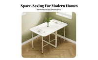 Space-Saving Table with Integrated Chairs Foldable Design Dining Set Installationuncluttered Slim Form for Students, Hosts