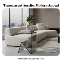 C-Shaped Side Table Easy Assembly C-Shaped Couch Table Waterfall rim for Office